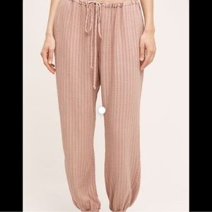 Anthro SATURDAY SUNDAY Lounge Pajama Sleep Bottoms Pants Mauve Pink Purple Rose